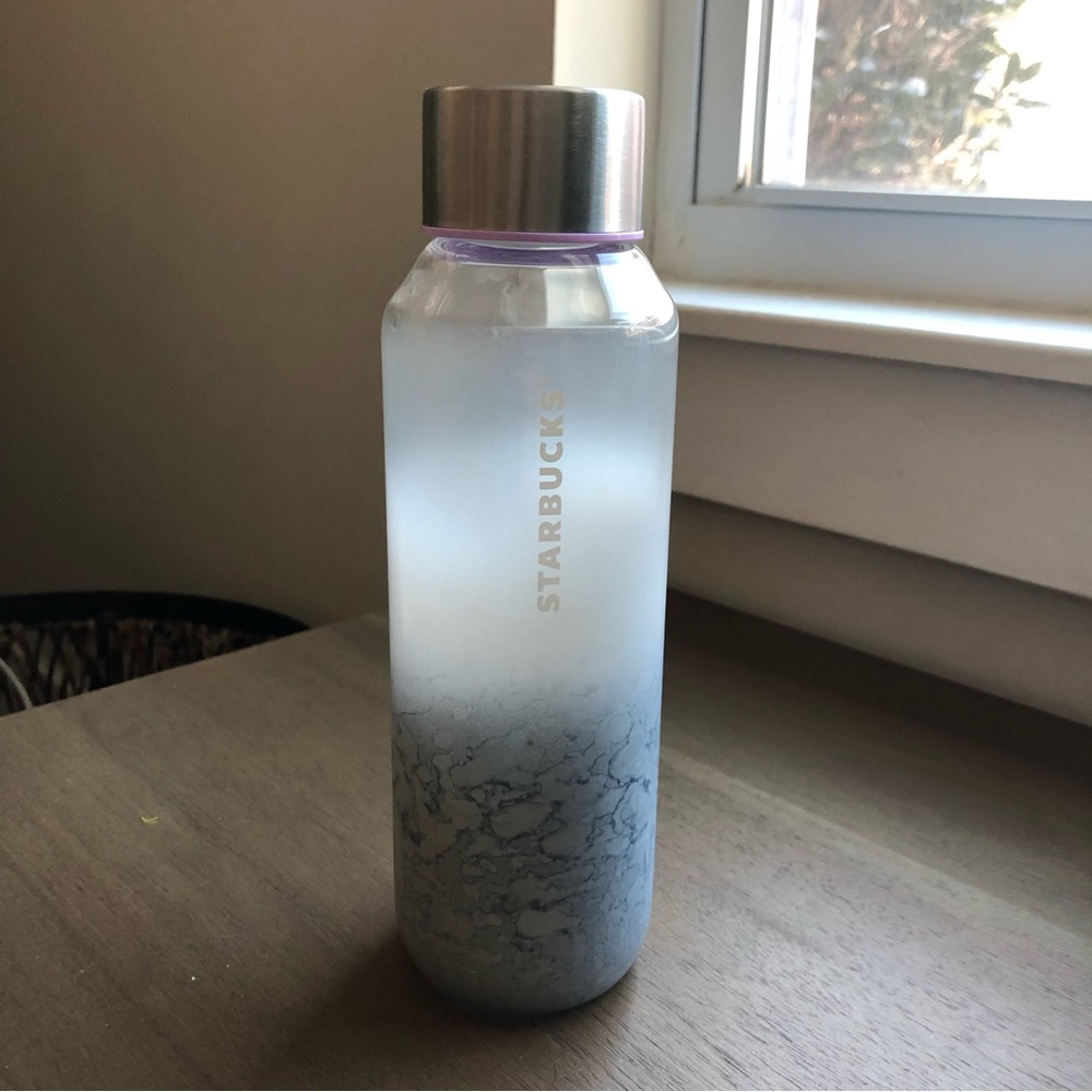 Starbucks Holiday Snow Glass Vacuum Water Bottle New